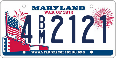 MD license plate 4BM2121