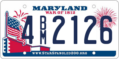MD license plate 4BM2126