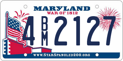 MD license plate 4BM2127