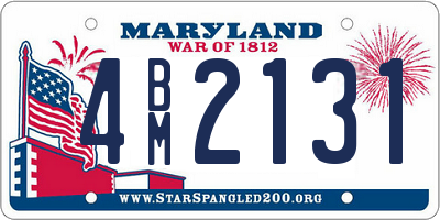 MD license plate 4BM2131