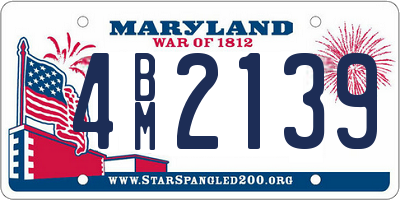 MD license plate 4BM2139
