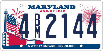MD license plate 4BM2144