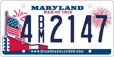 MD license plate 4BM2147