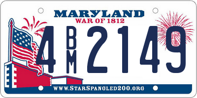 MD license plate 4BM2149