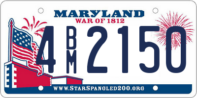 MD license plate 4BM2150
