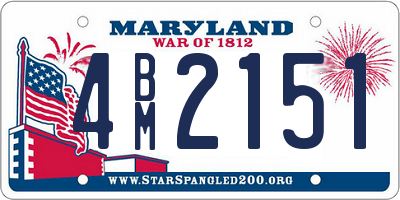MD license plate 4BM2151