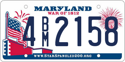 MD license plate 4BM2158