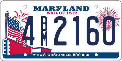 MD license plate 4BM2160