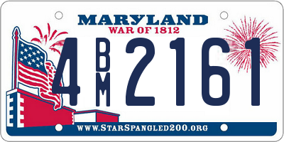 MD license plate 4BM2161