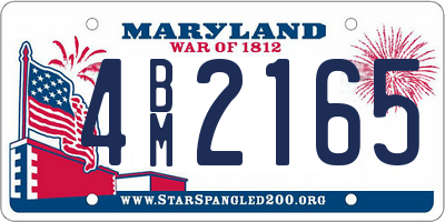 MD license plate 4BM2165