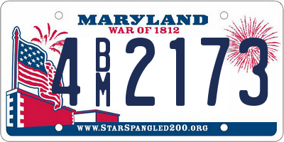 MD license plate 4BM2173