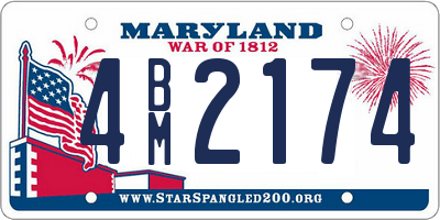 MD license plate 4BM2174
