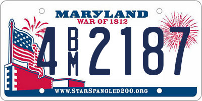 MD license plate 4BM2187
