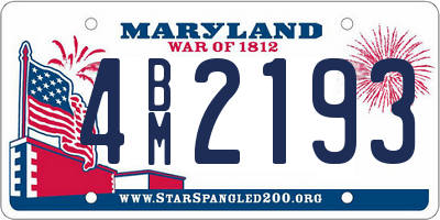 MD license plate 4BM2193