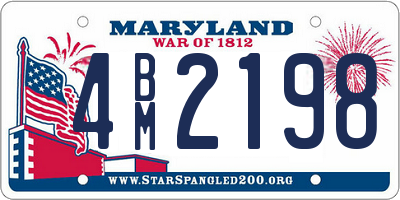 MD license plate 4BM2198