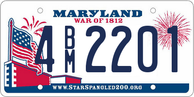 MD license plate 4BM2201