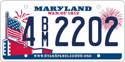 MD license plate 4BM2202