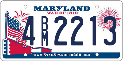 MD license plate 4BM2213
