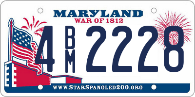 MD license plate 4BM2228