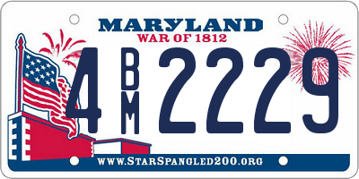 MD license plate 4BM2229