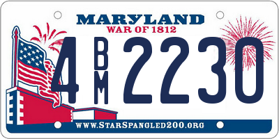 MD license plate 4BM2230