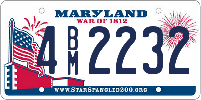 MD license plate 4BM2232