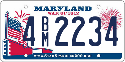 MD license plate 4BM2234