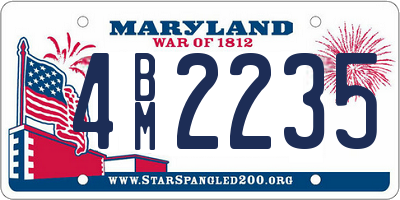 MD license plate 4BM2235