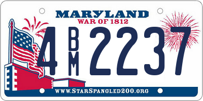 MD license plate 4BM2237