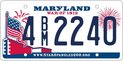 MD license plate 4BM2240