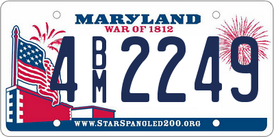 MD license plate 4BM2249