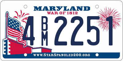 MD license plate 4BM2251