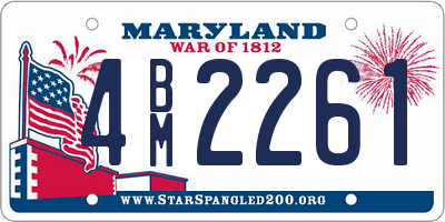 MD license plate 4BM2261