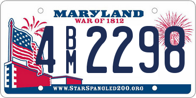 MD license plate 4BM2298