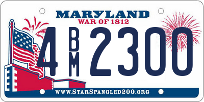 MD license plate 4BM2300