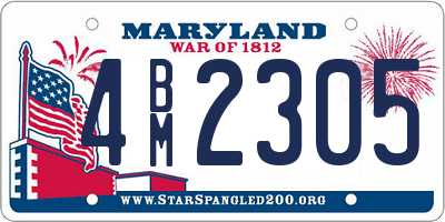 MD license plate 4BM2305