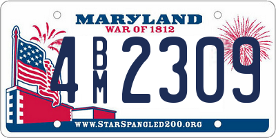 MD license plate 4BM2309