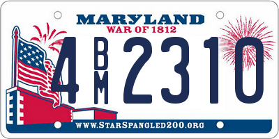 MD license plate 4BM2310
