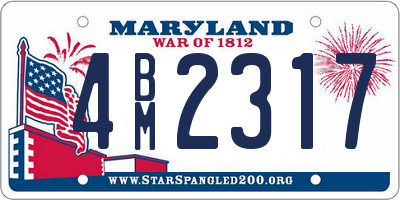 MD license plate 4BM2317