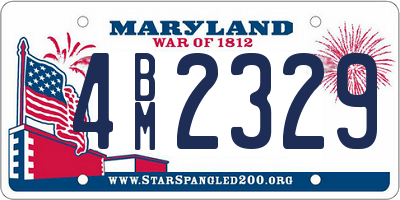 MD license plate 4BM2329