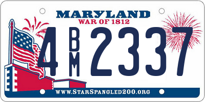 MD license plate 4BM2337