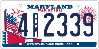 MD license plate 4BM2339