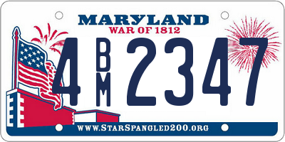 MD license plate 4BM2347