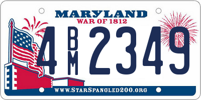 MD license plate 4BM2349