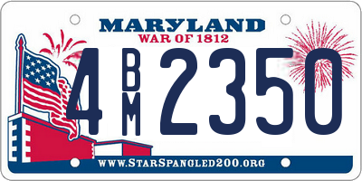 MD license plate 4BM2350