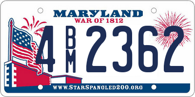 MD license plate 4BM2362