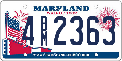 MD license plate 4BM2363