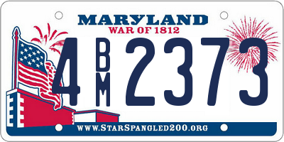 MD license plate 4BM2373