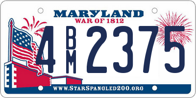 MD license plate 4BM2375