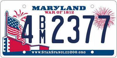 MD license plate 4BM2377